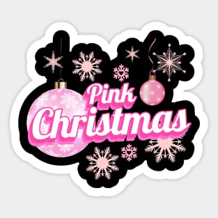 Pink Christmas Sticker